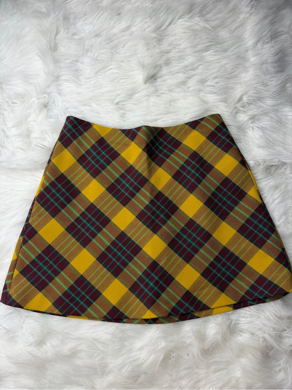 Zara yellow plaid skirt - Picture 3 of 7